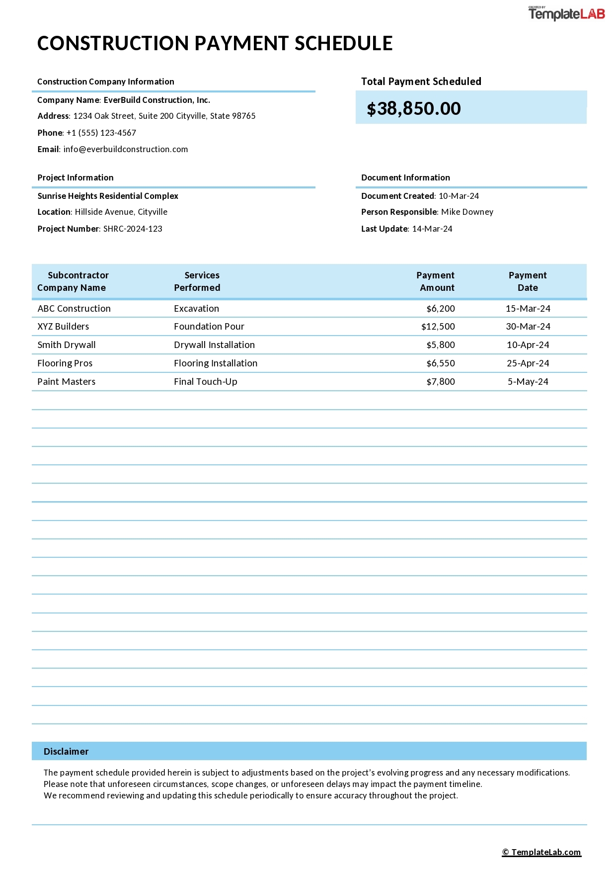 Application For Payment Template Excel Free Download