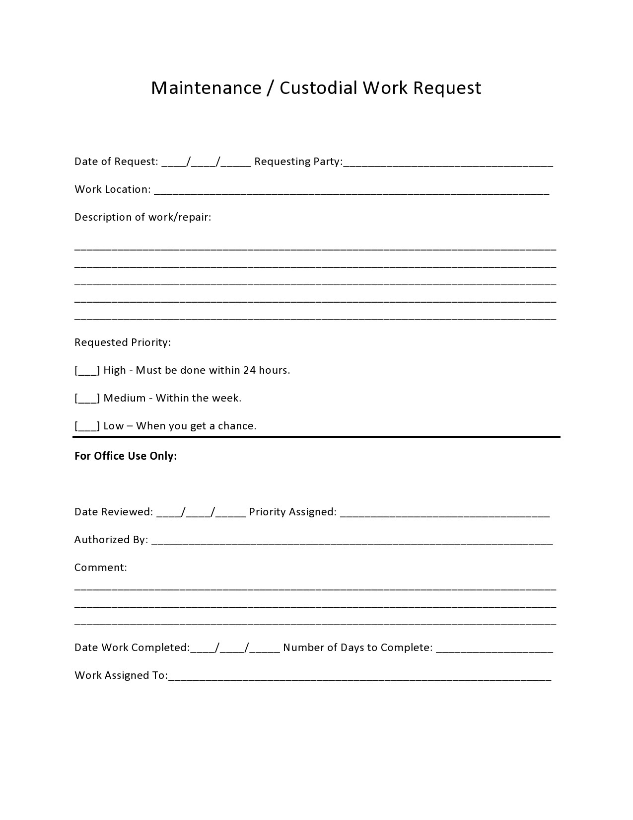 What Is An Entry Note For Maintenance Template