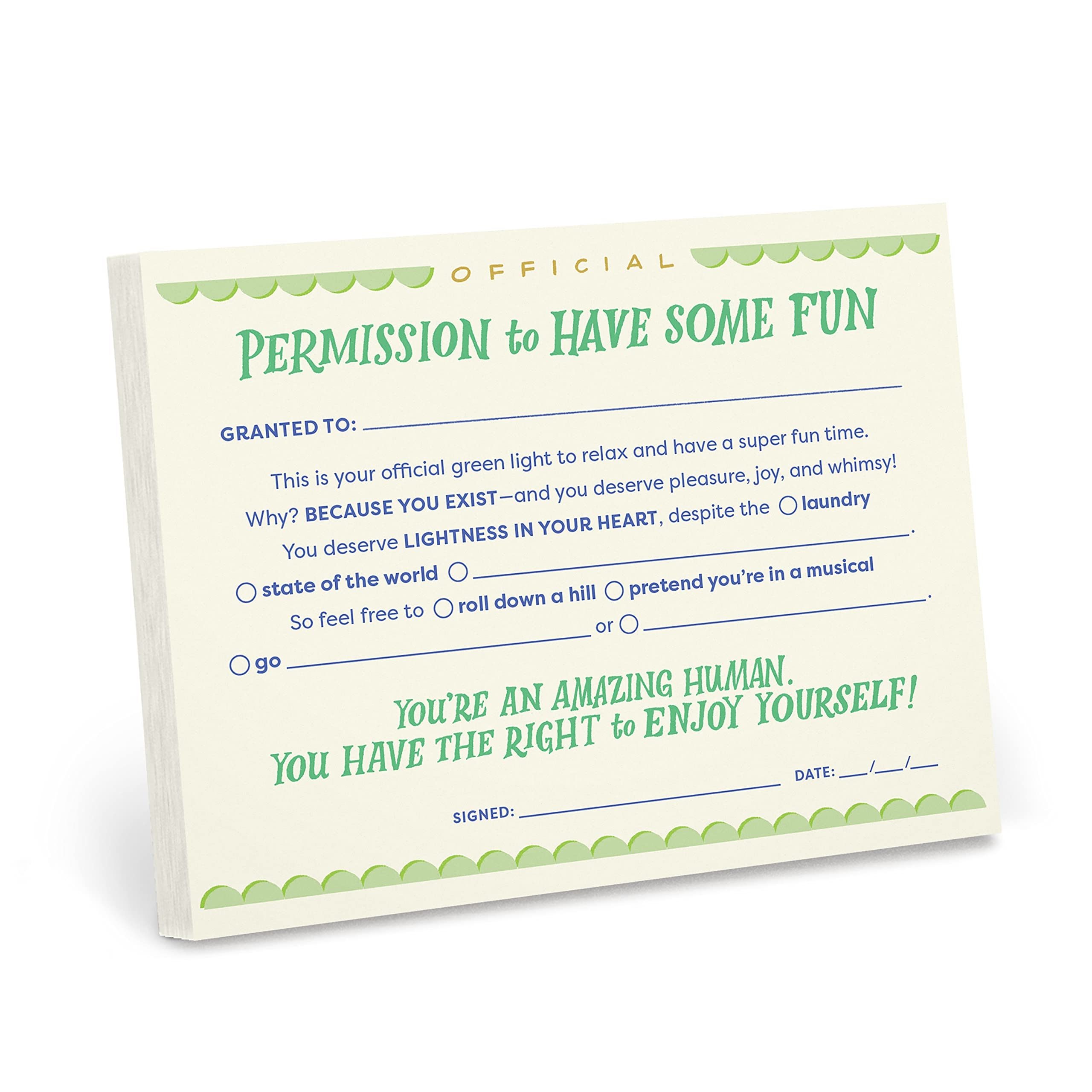 Amazon Em Friends Permission Slip Pad Adult Permission To Have Some Fun Certificate Note Pad 6 5 X 5 inches Office Products