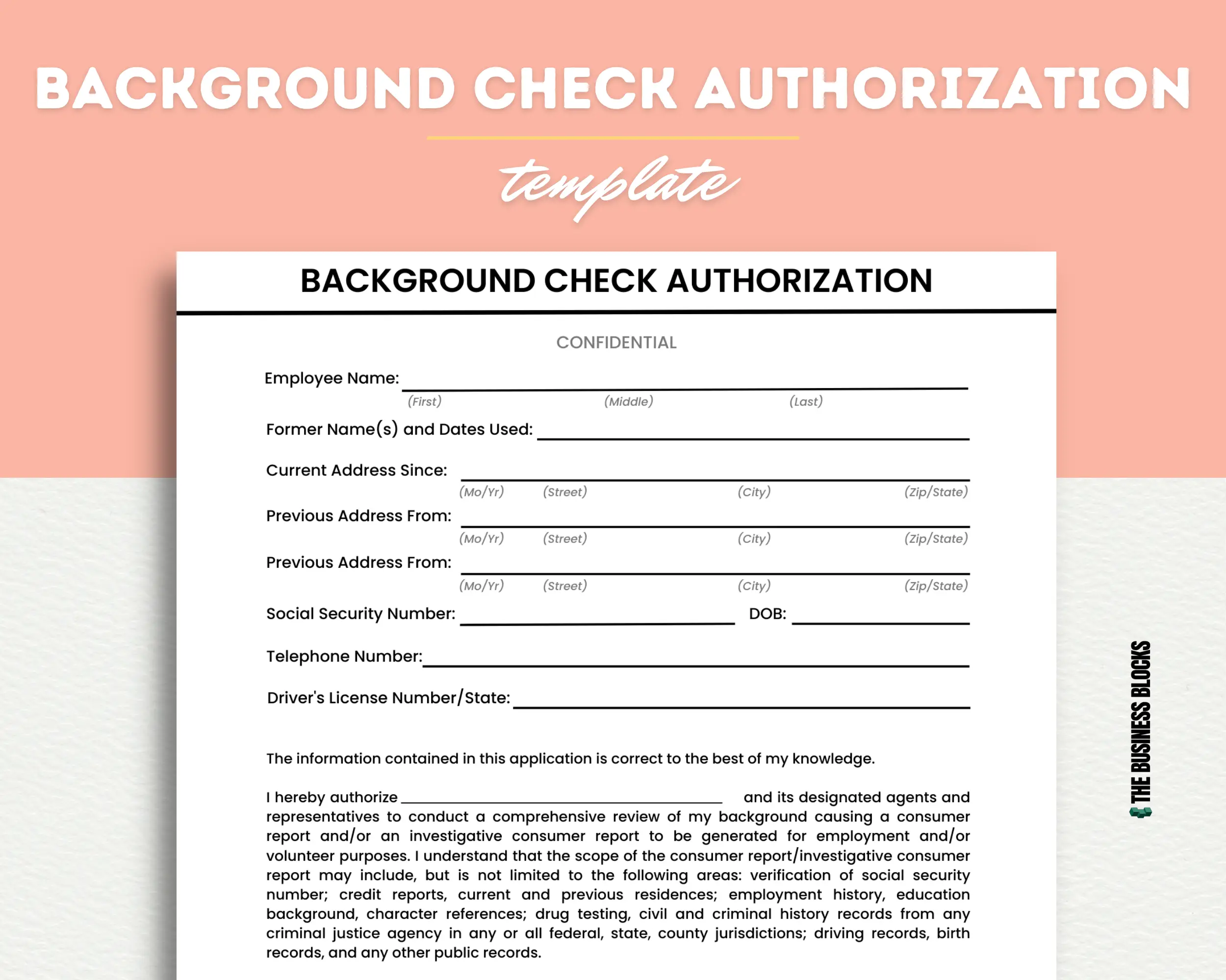 Employee Background Check Form Authorization