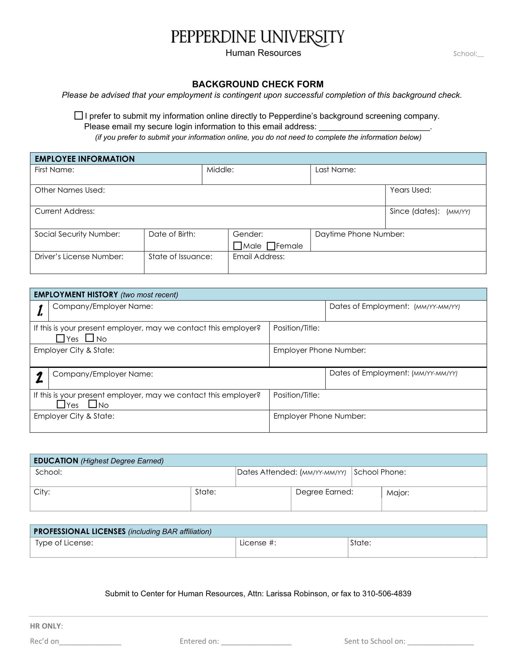 Background Check Form 9 Examples Format Pdf