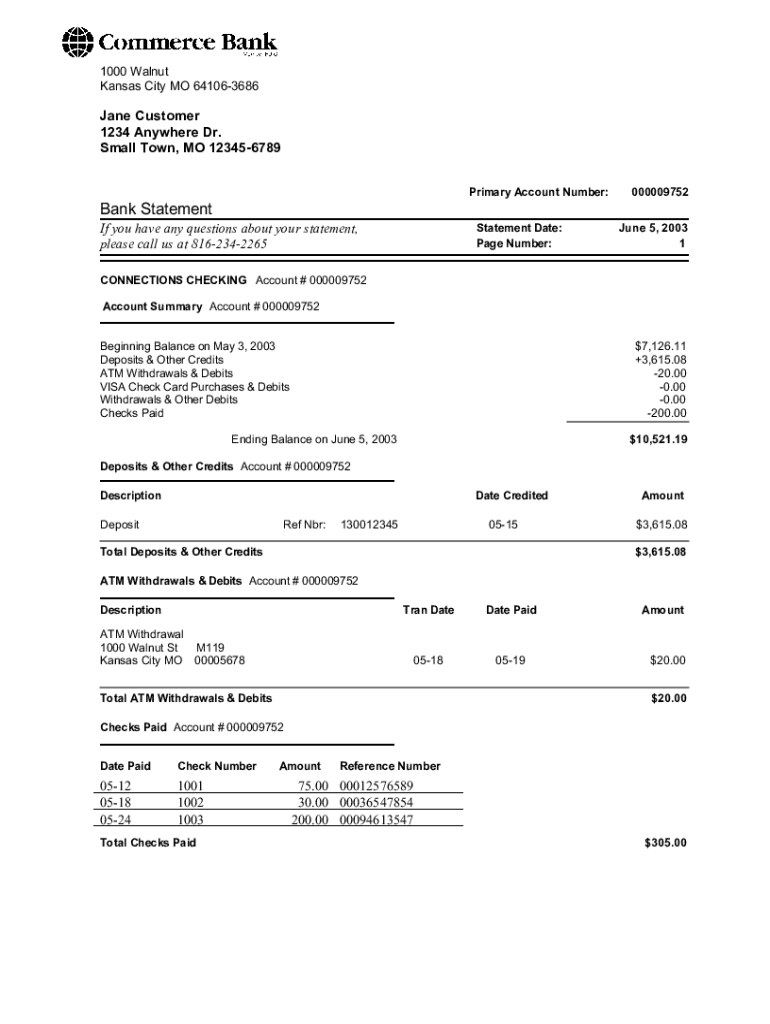 Wells Fargo Bank Statement Generator