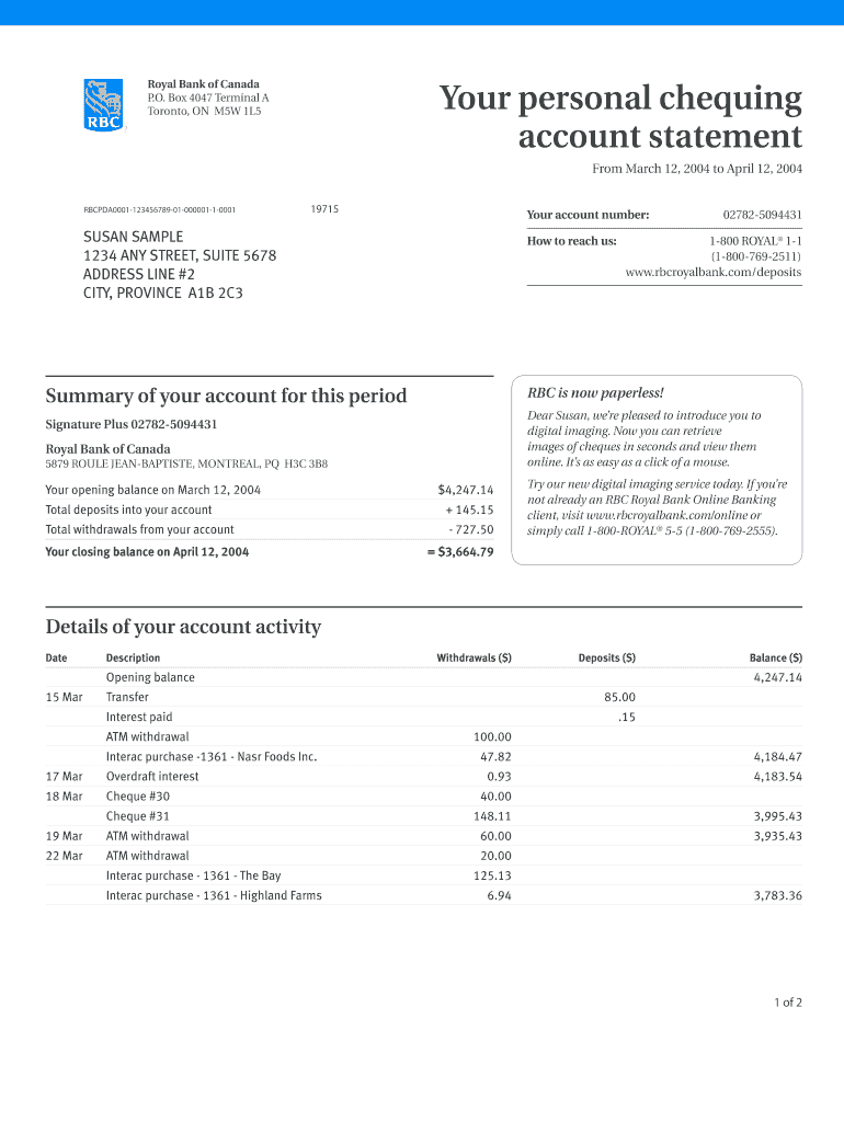 Bank Statement Generator Fill Out Sign Online DocHub