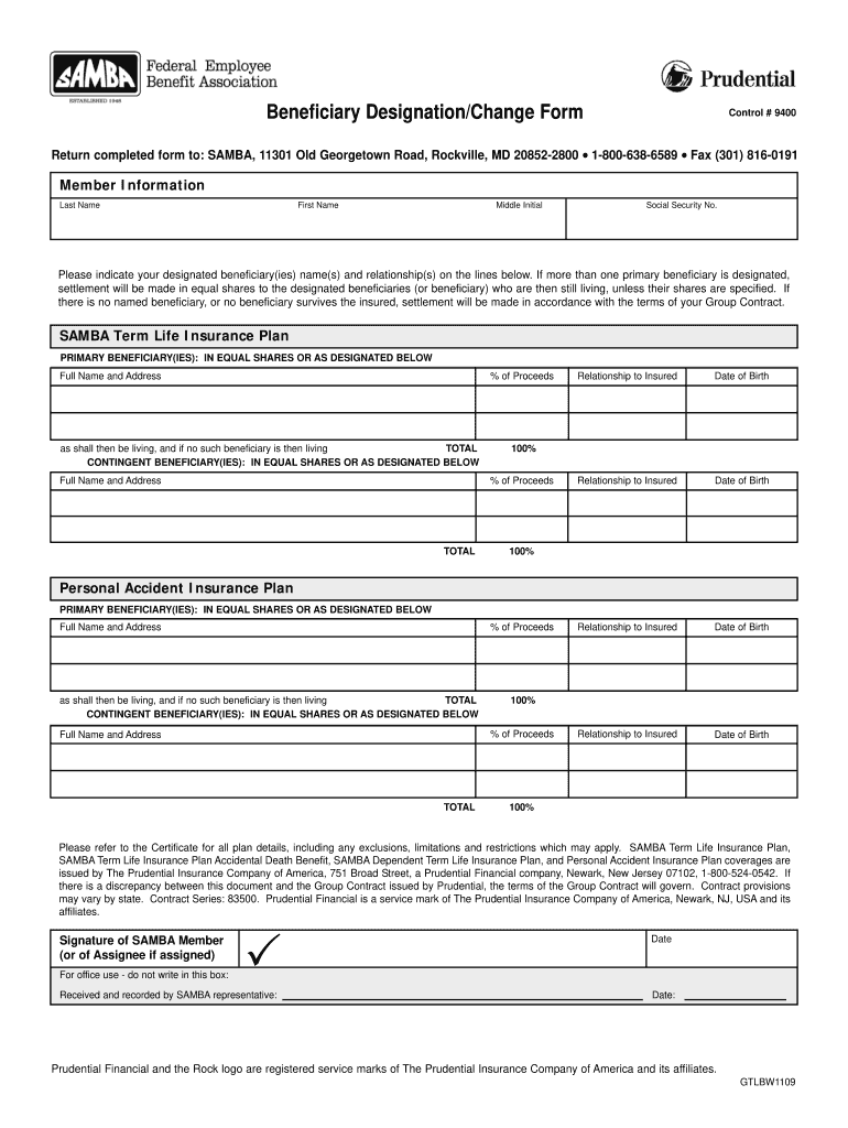 Beneficiary Designation Form Template Fill Online Printable Fillable Blank PdfFiller