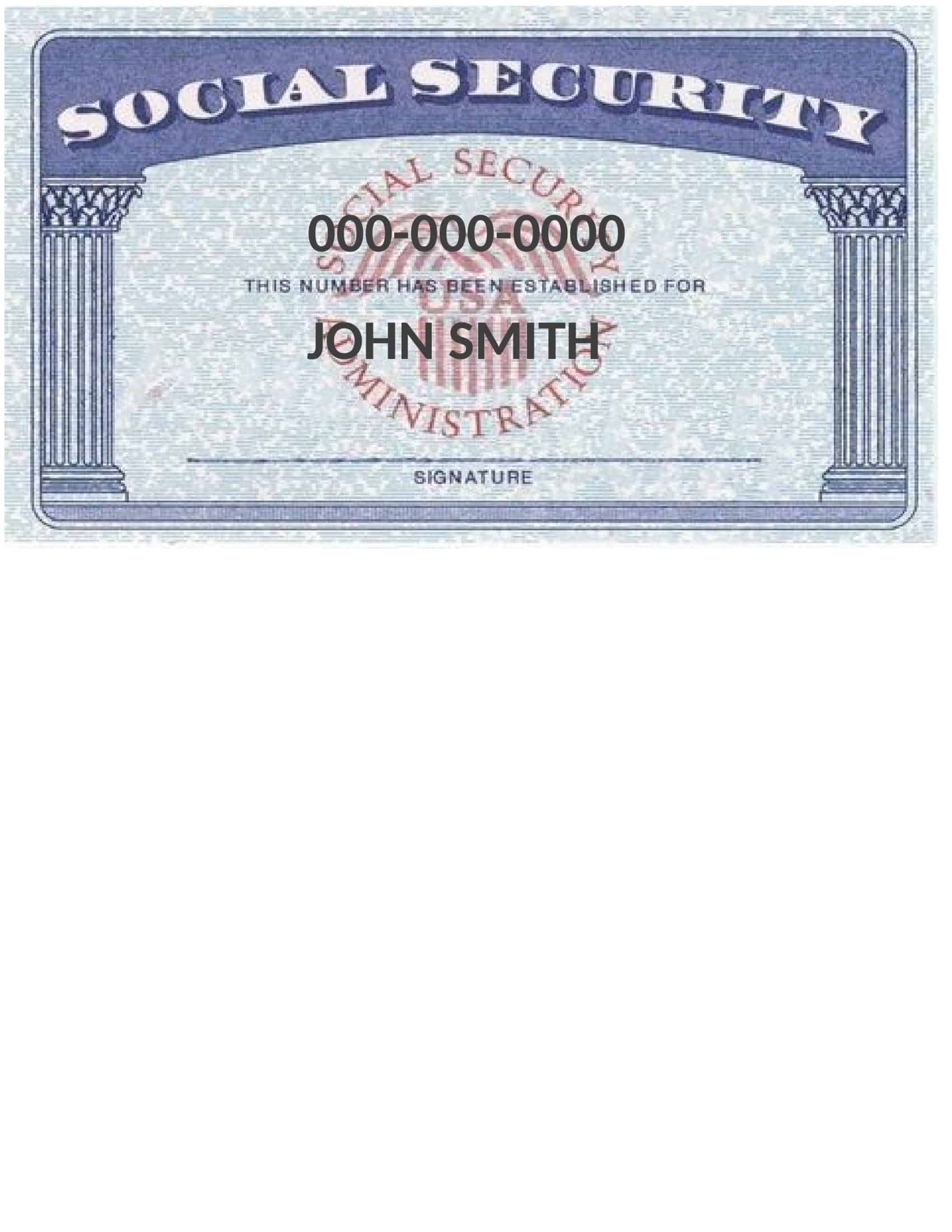 Blank Social Security Card Pdf