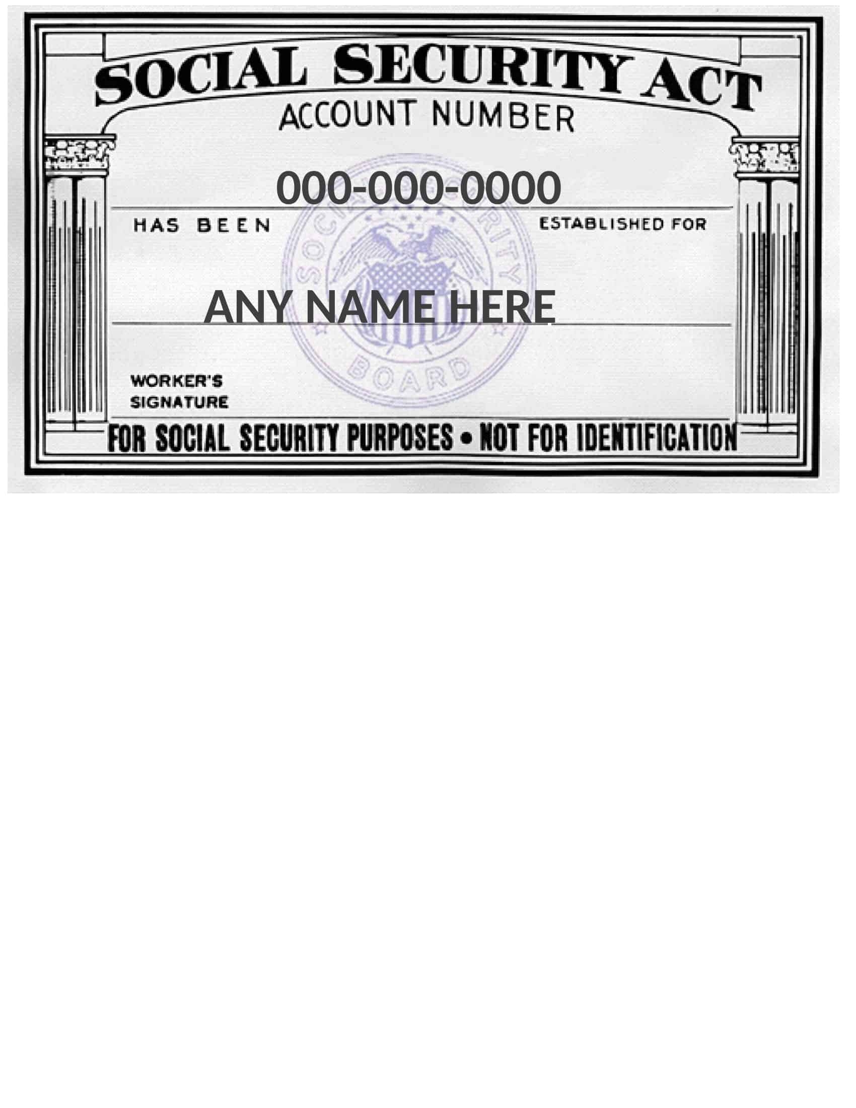 Blank Social Security Card Pdf