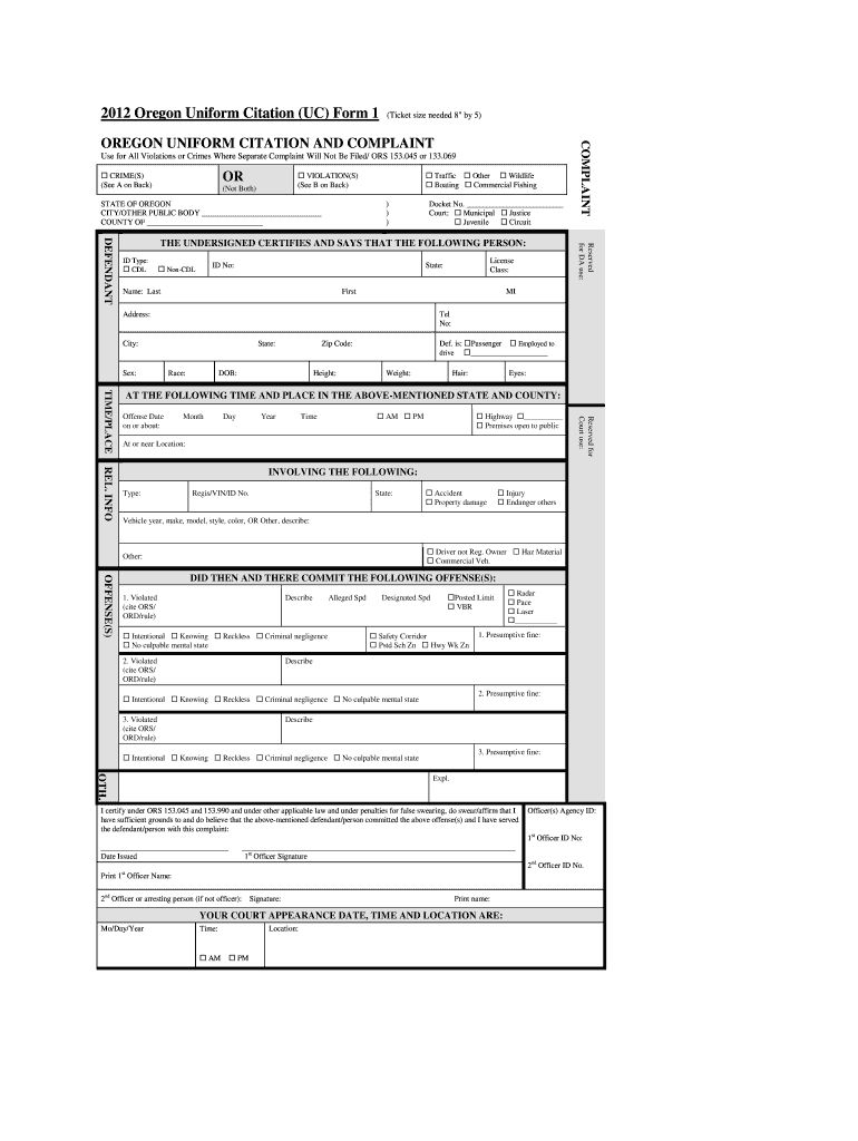 Printable Blank Police Ticket Template