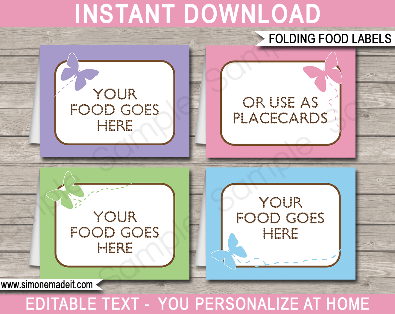 Free Printable Food Tent Cards Templates