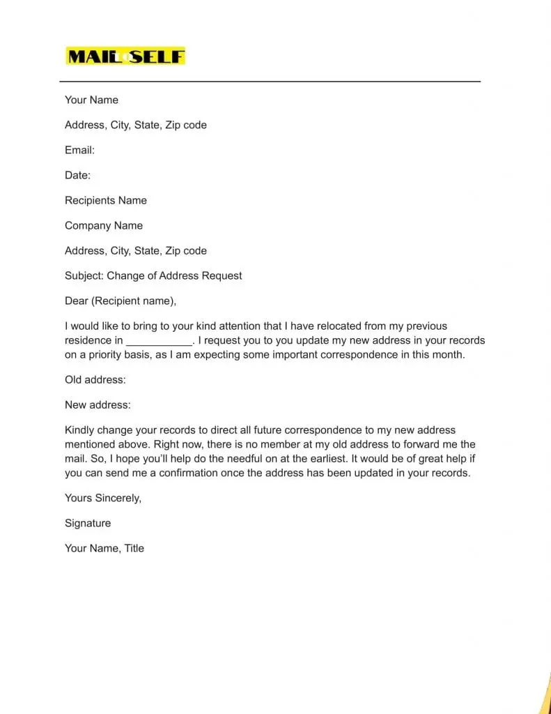 Change Of Billing Address Letter To Vendors