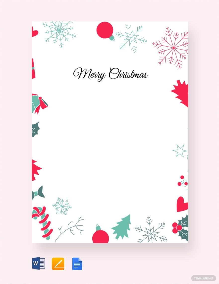 Christmas Border Letter Template In Pages Word Google Docs Download Template Christmas Letter Template Christmas Letter Template Free Free Christmas Invitation Templates
