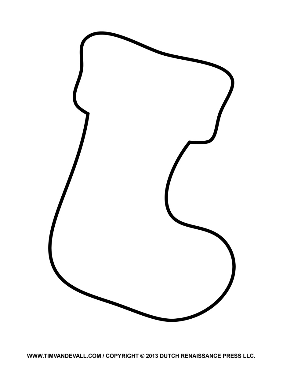 Template Print Printable Christmas Stocking Pattern
