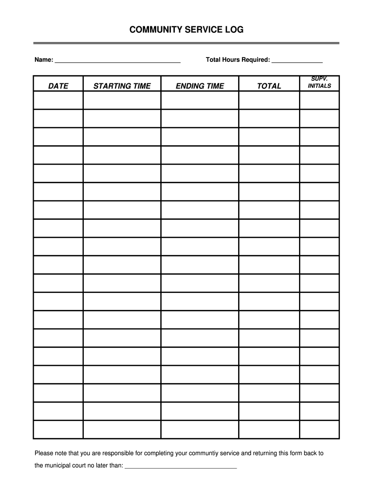 Community Service Sign Off Sheet Fill Online Printable Fillable Blank PdfFiller