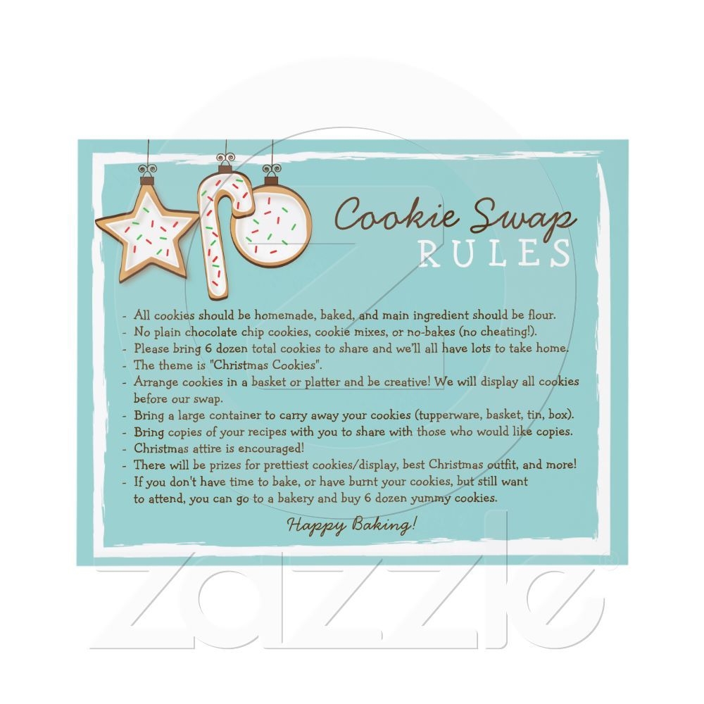 Printable Cookie Exchange Rules Template