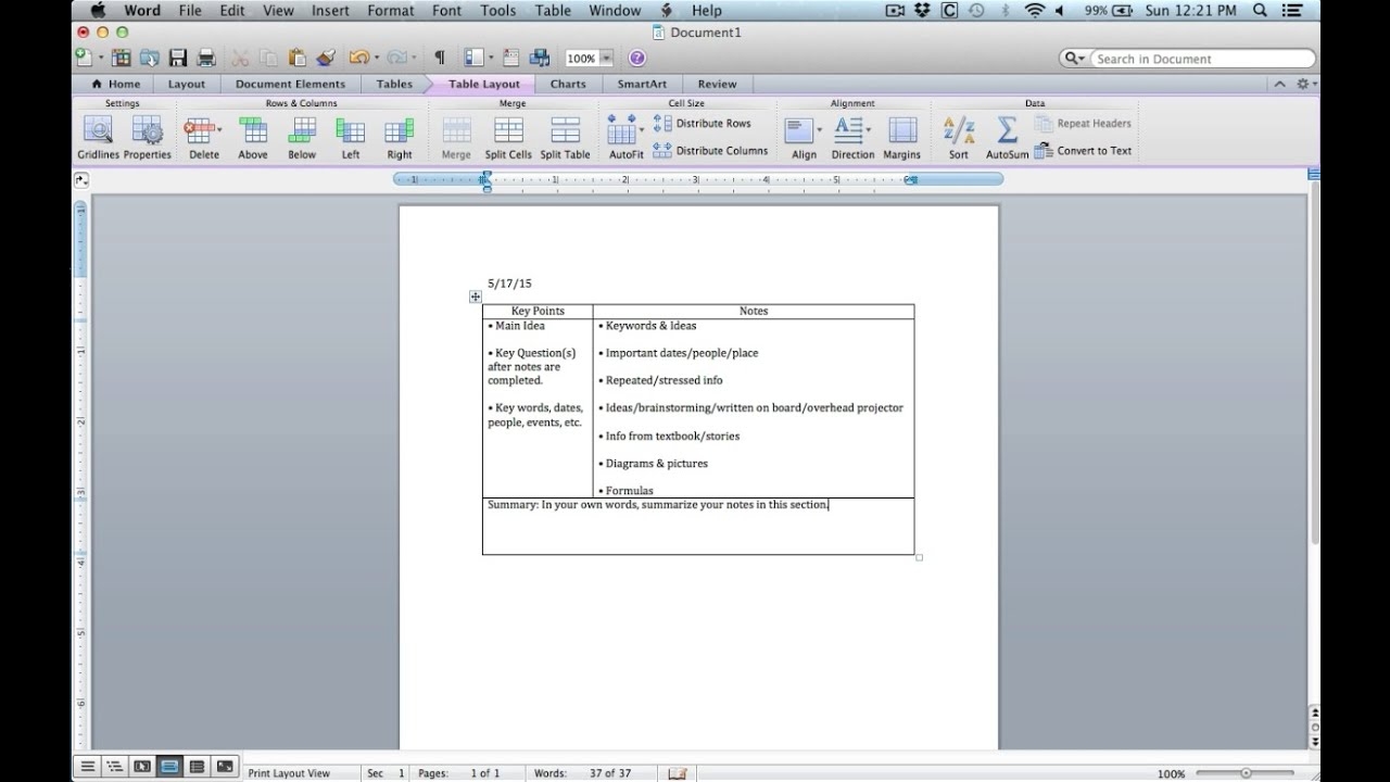 Cornell Notes Tutorial Taking Cornell Notes On Microsoft Word YouTube