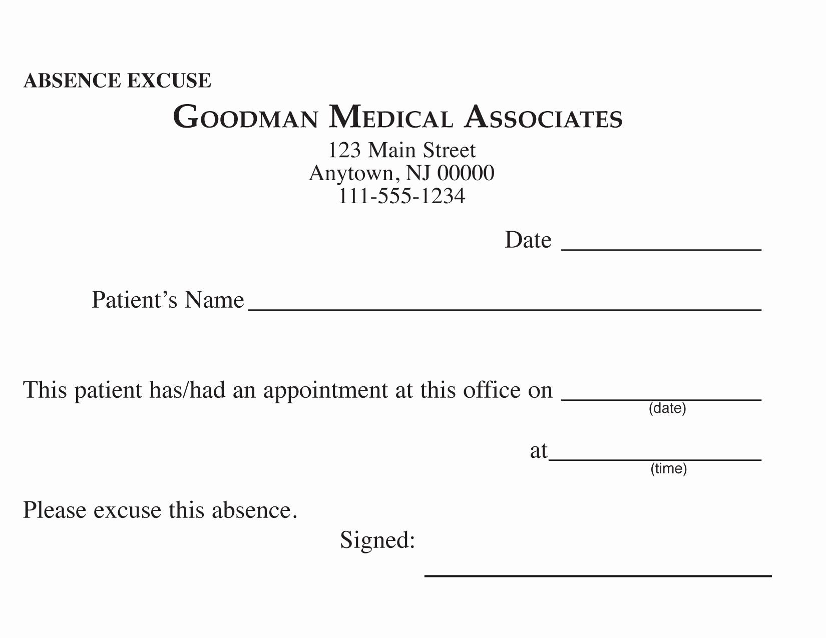 Dentist Note For Work Template