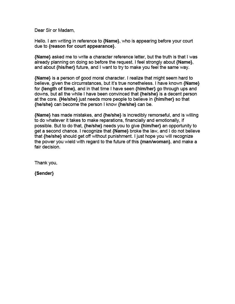 Download Character Witness Letter 17 Character Witness Letter Letter To Judge Personal Reference Letter