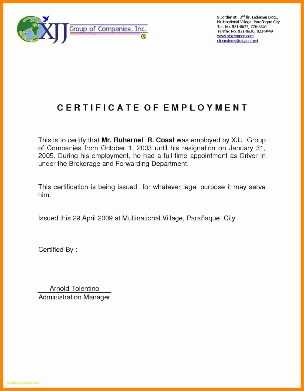 Employee Certificate Of Employment With Salary Luxury Employee In Employee Certificate Of S Letter Template Word Employment Letter Sample Certificate Templates