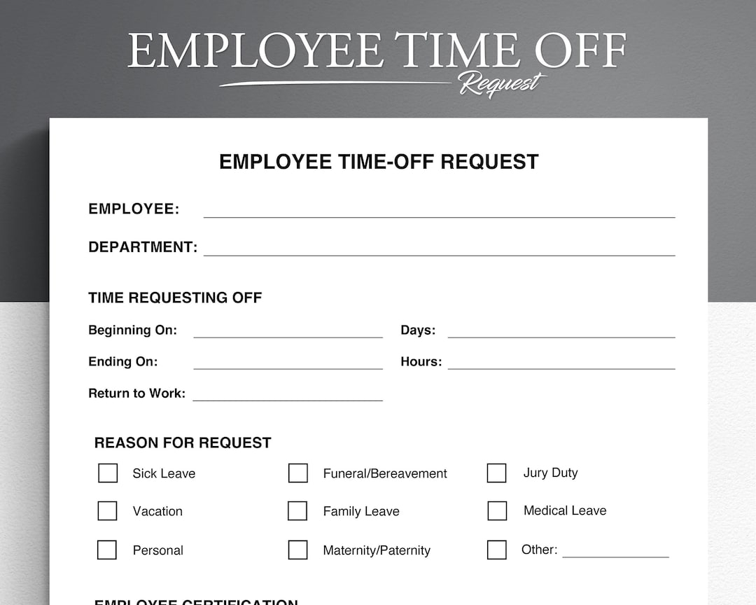 Free Time Off Request Form