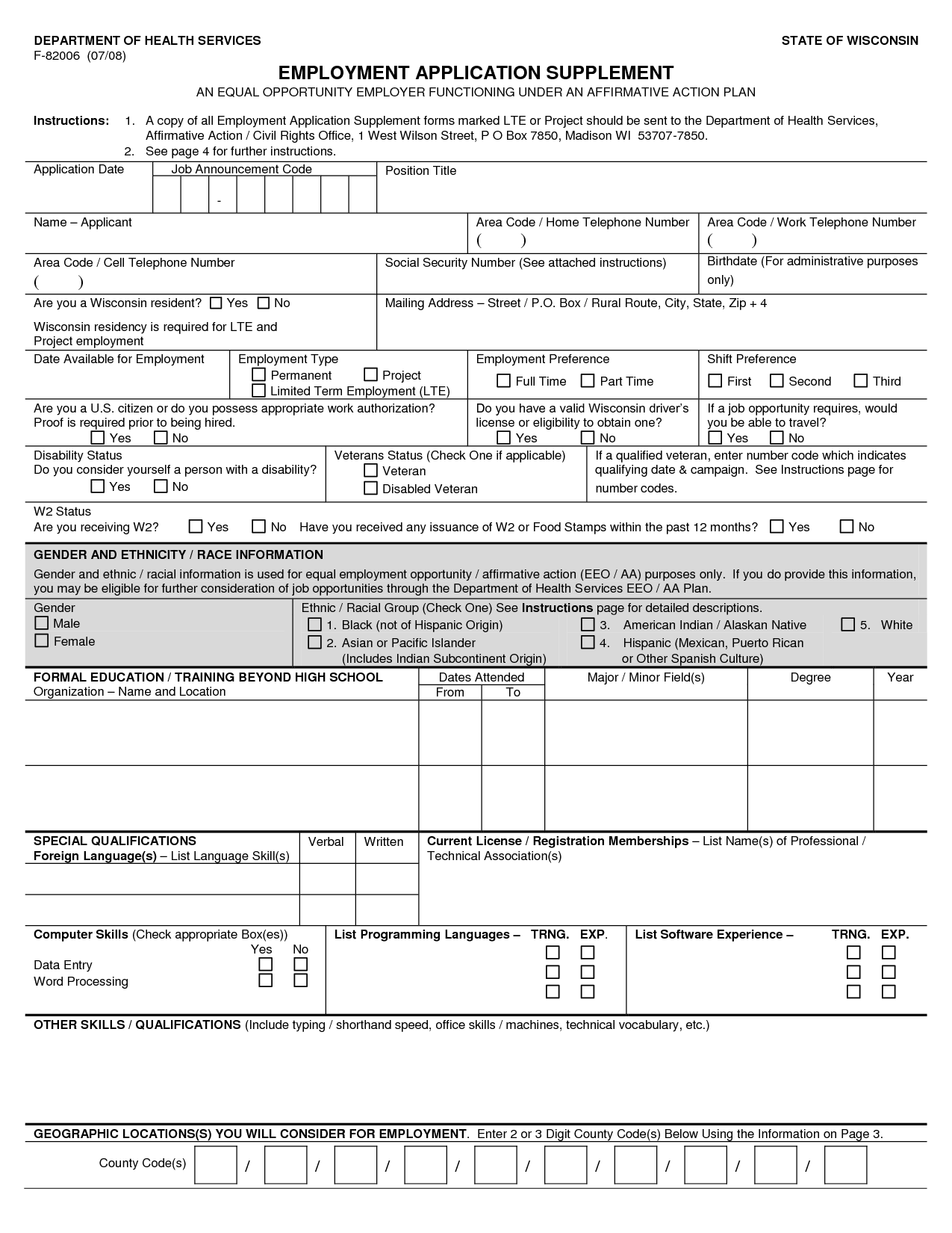 Employment Application Forms In Spanish Employment Application Application Form Application