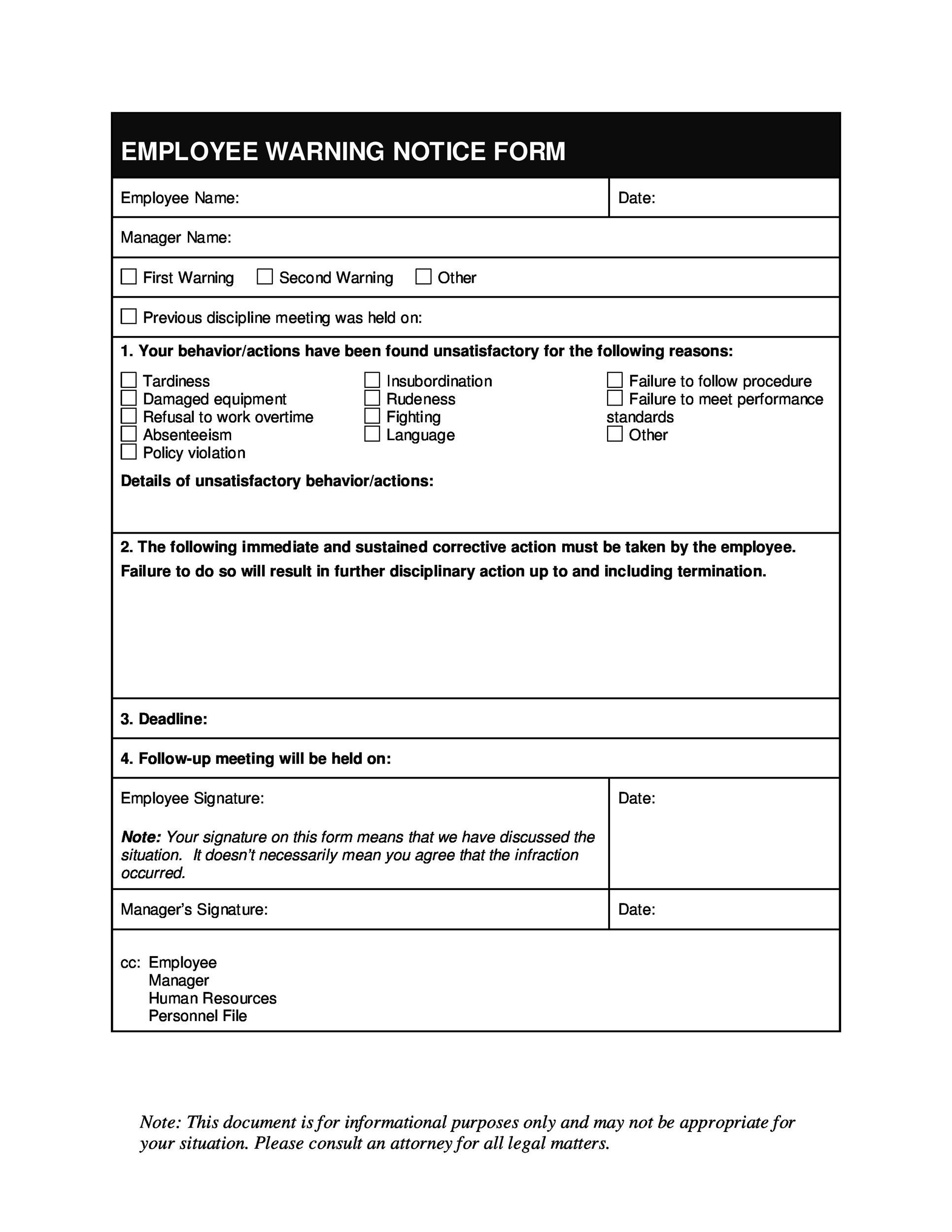 Write Up Forms For Work
