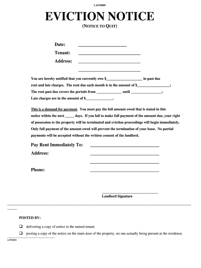 Eviction Notice Template Fill Online Printable Fillable Blank PdfFiller