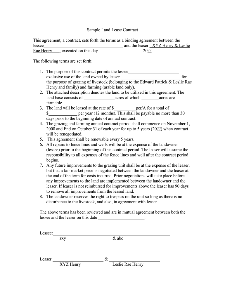 Farm Lease Agreement Forms To Print Fill Online Printable Fillable Blank PdfFiller