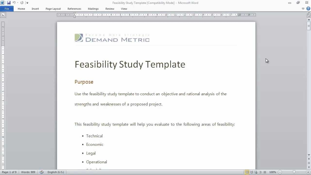 Feasibility Study Template YouTube