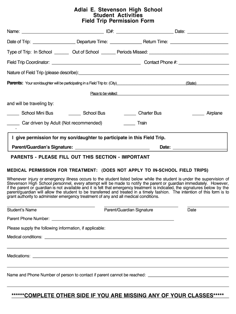 Field Trip Permission Slip Pdf