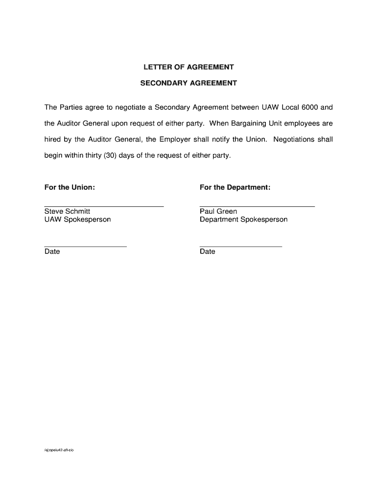 How To Write A Letter Of Agreement Between Two Parties