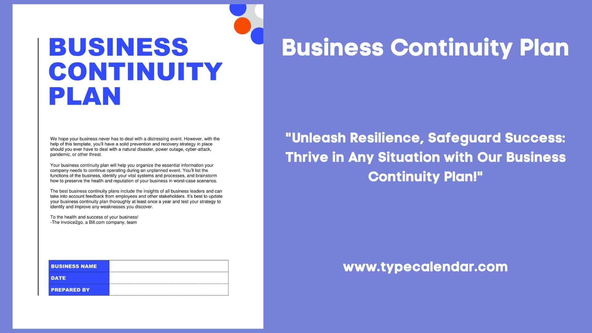 Business Continuity Plan Template Free