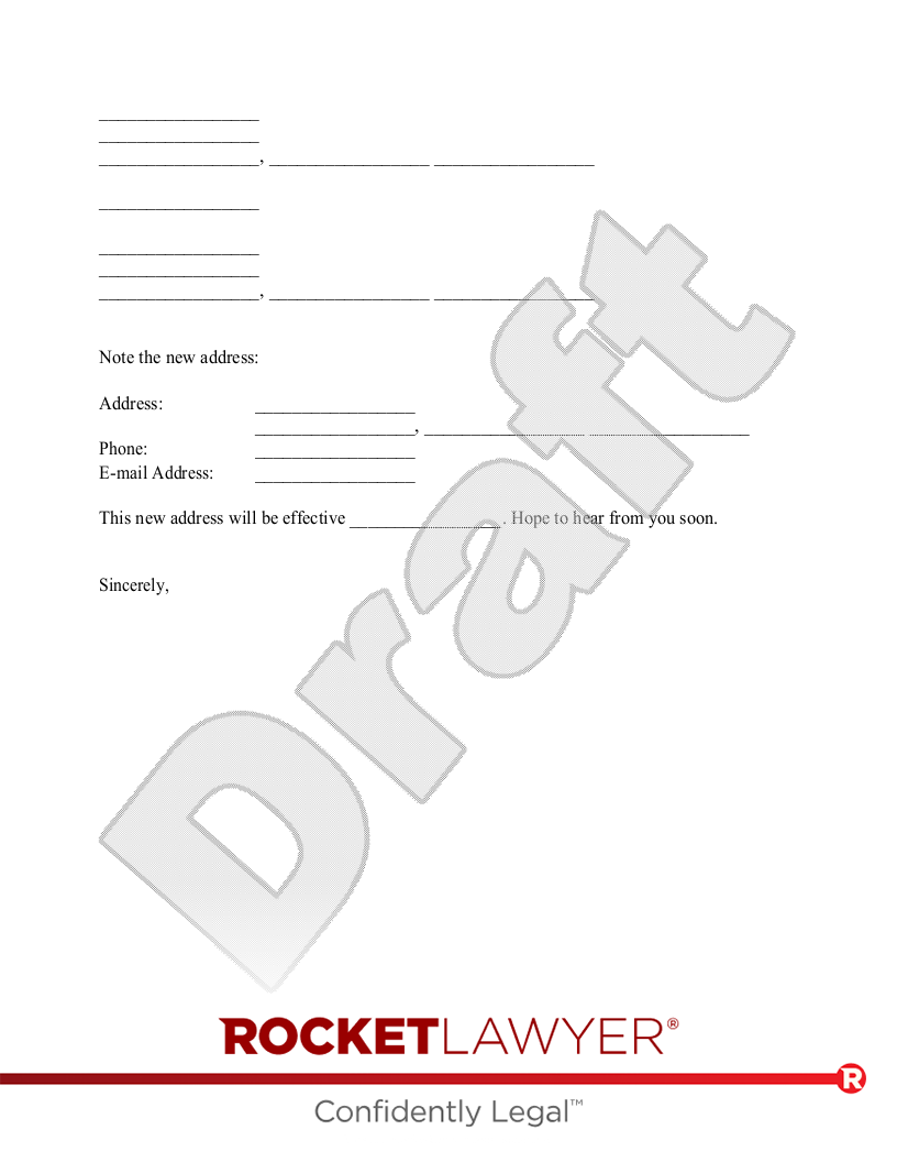 Letter Format For Change Of Address