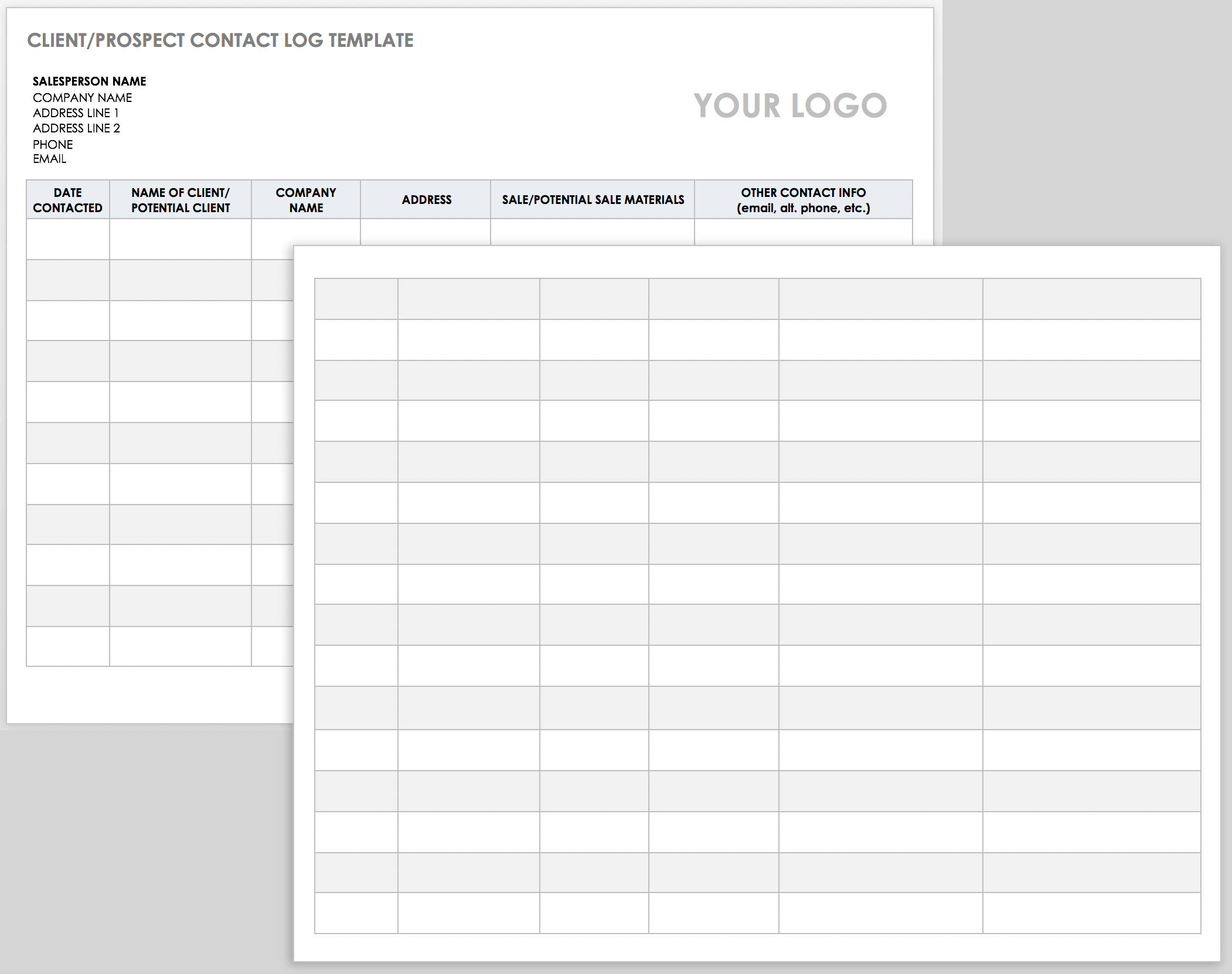 Telephone Call Log Template Excel