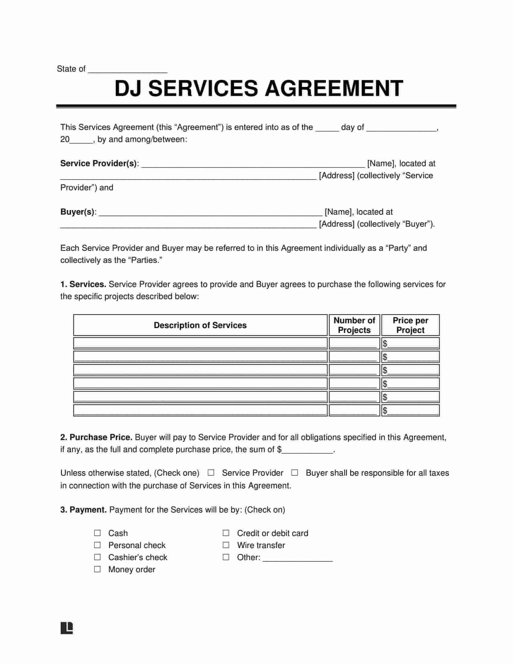 Free DJ Disc Jockey Contract Template PDF Word