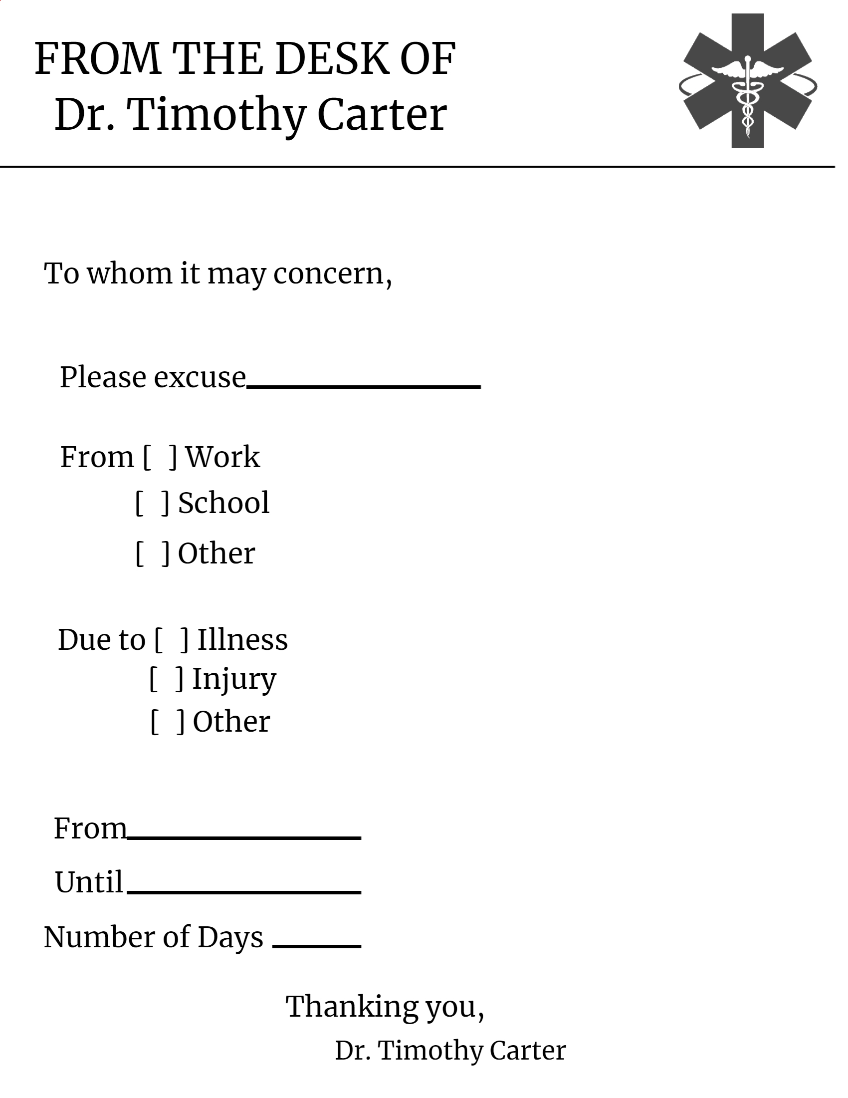 Dr Notes For Work Free