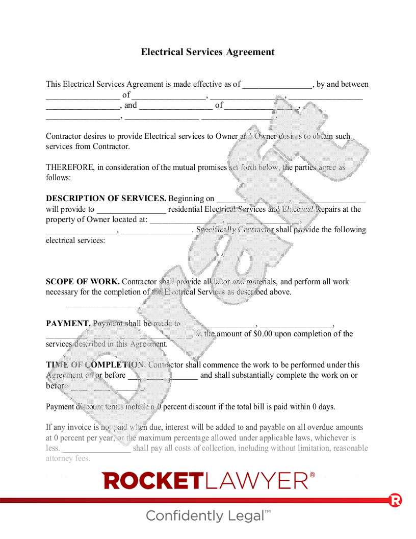 Agreement Between Owner And Electrical Contractor
