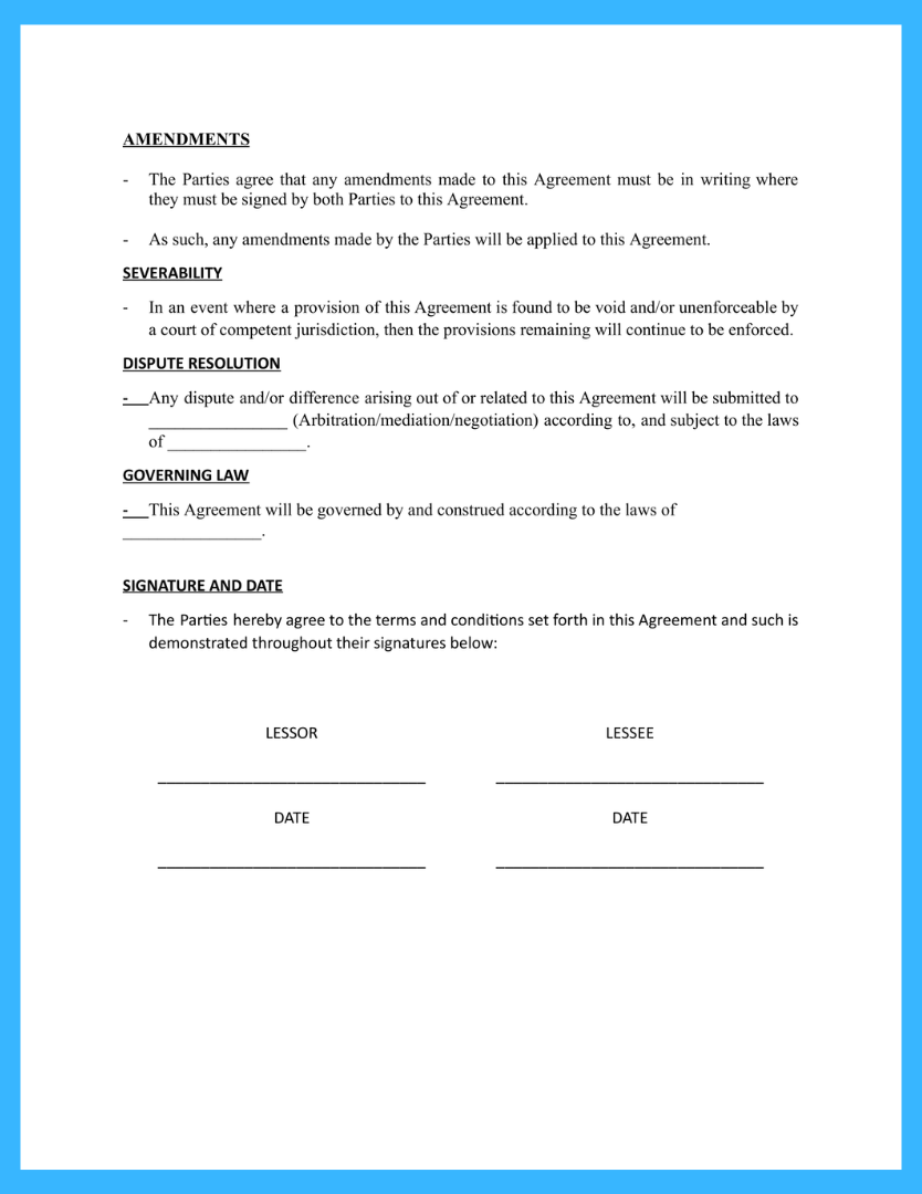 Simple Equipment Rental Agreement Template Word
