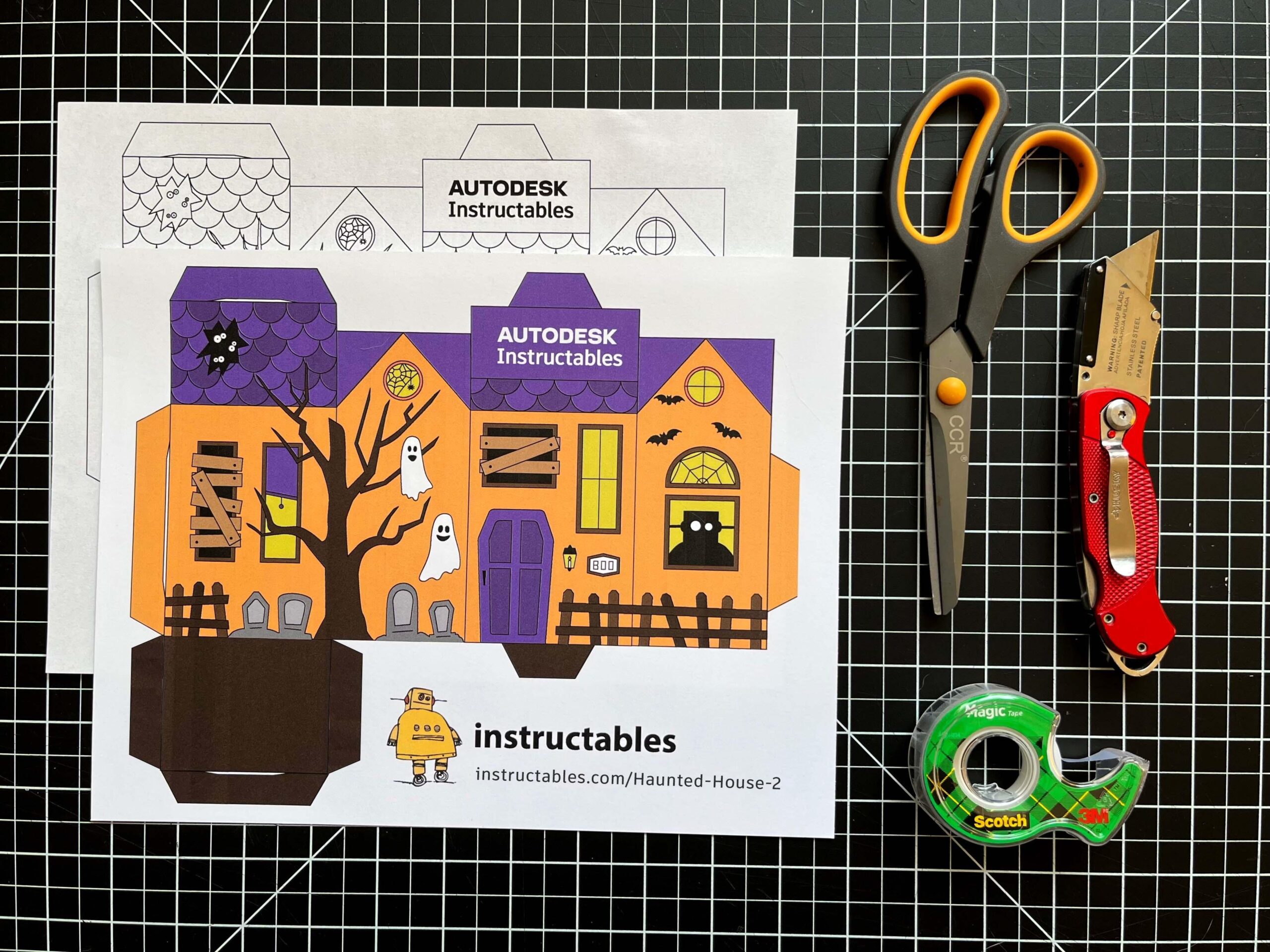 Printable 3D Haunted House Template
