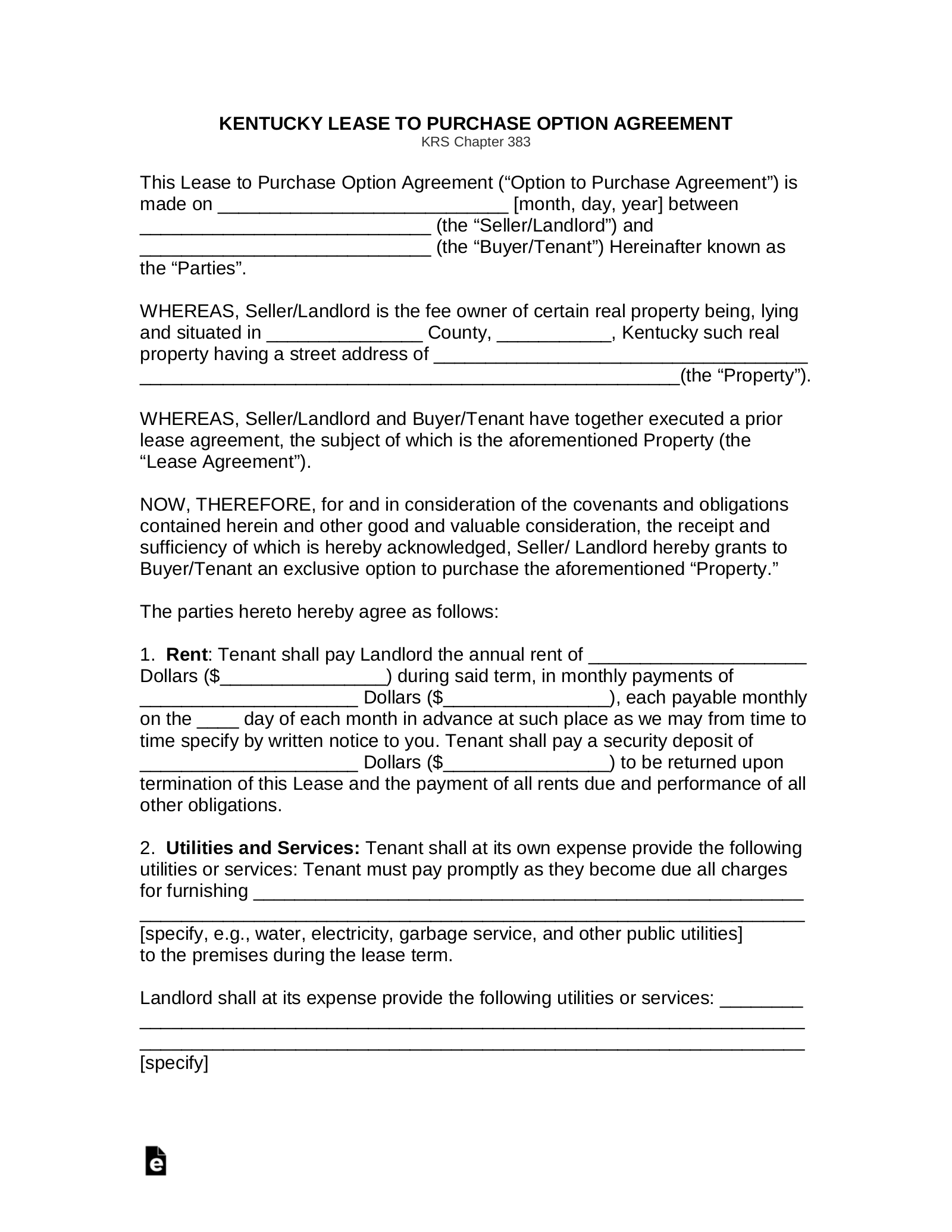 Rent To Own Lease Agreement Pdf