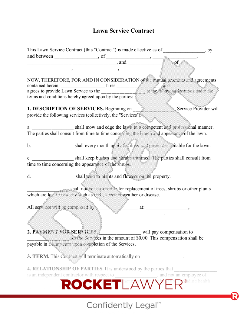 Lawn Care Service Contract Template
