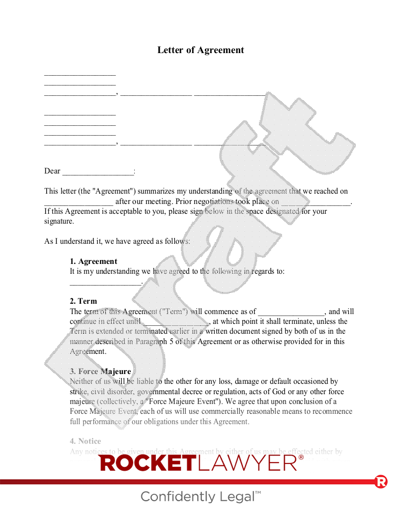 Contract Agreement Letter Between Two Parties