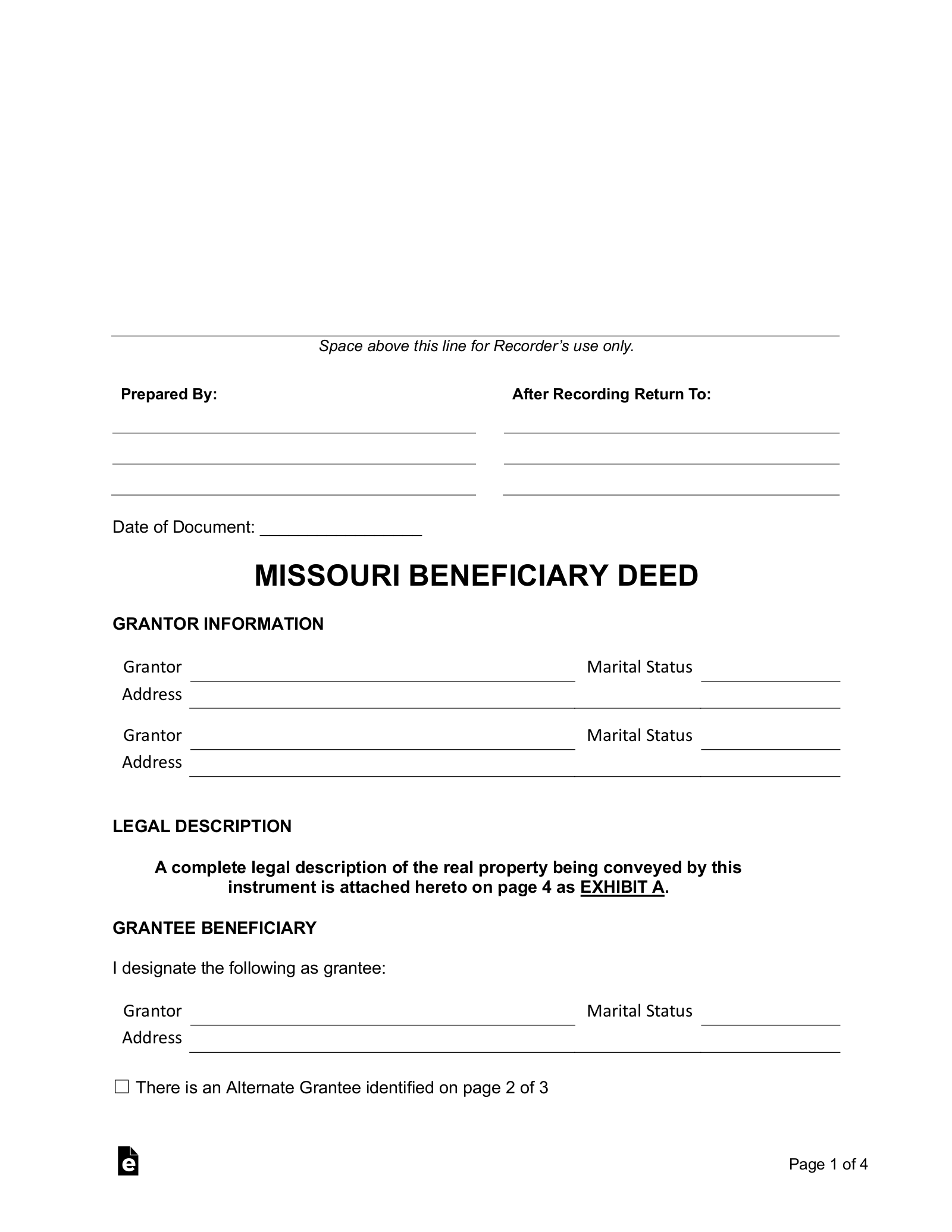 Printable Beneficiary Form Template