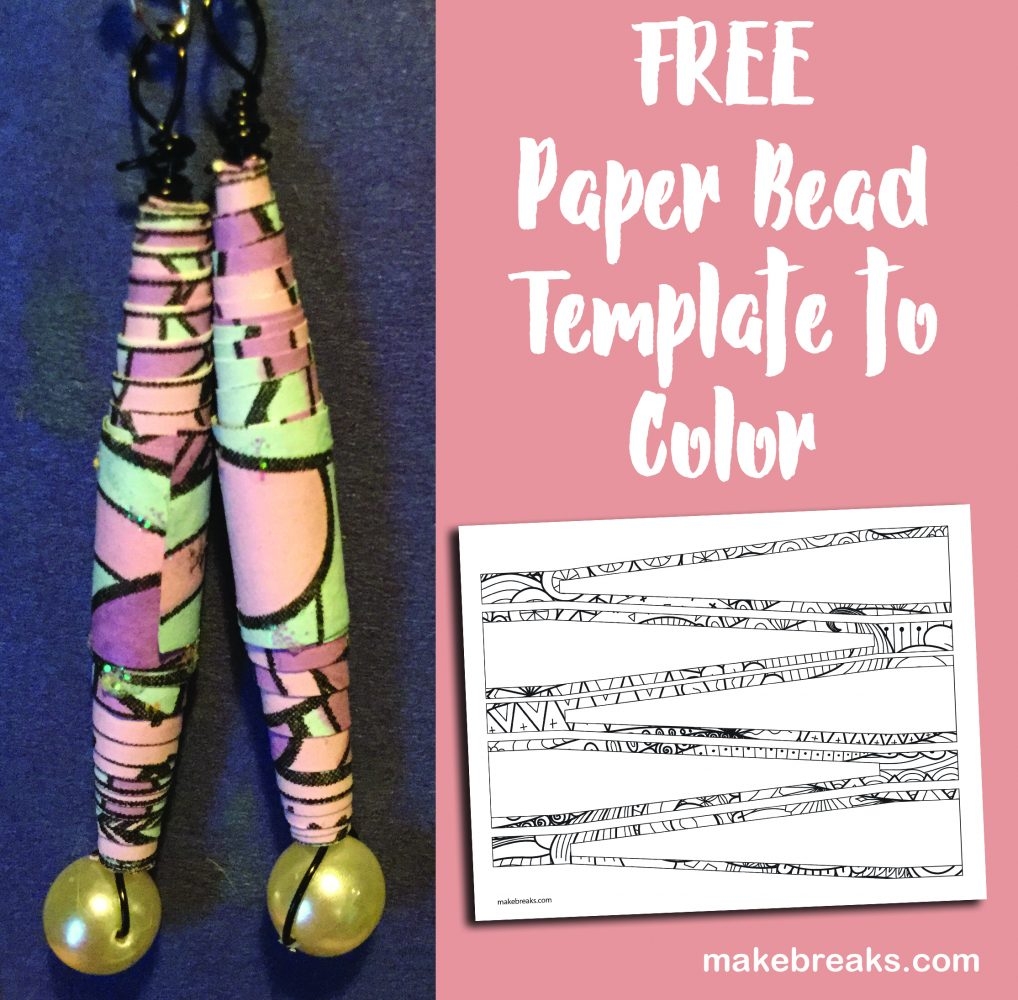 Free Paper Bead Template Coloring Page Make Breaks