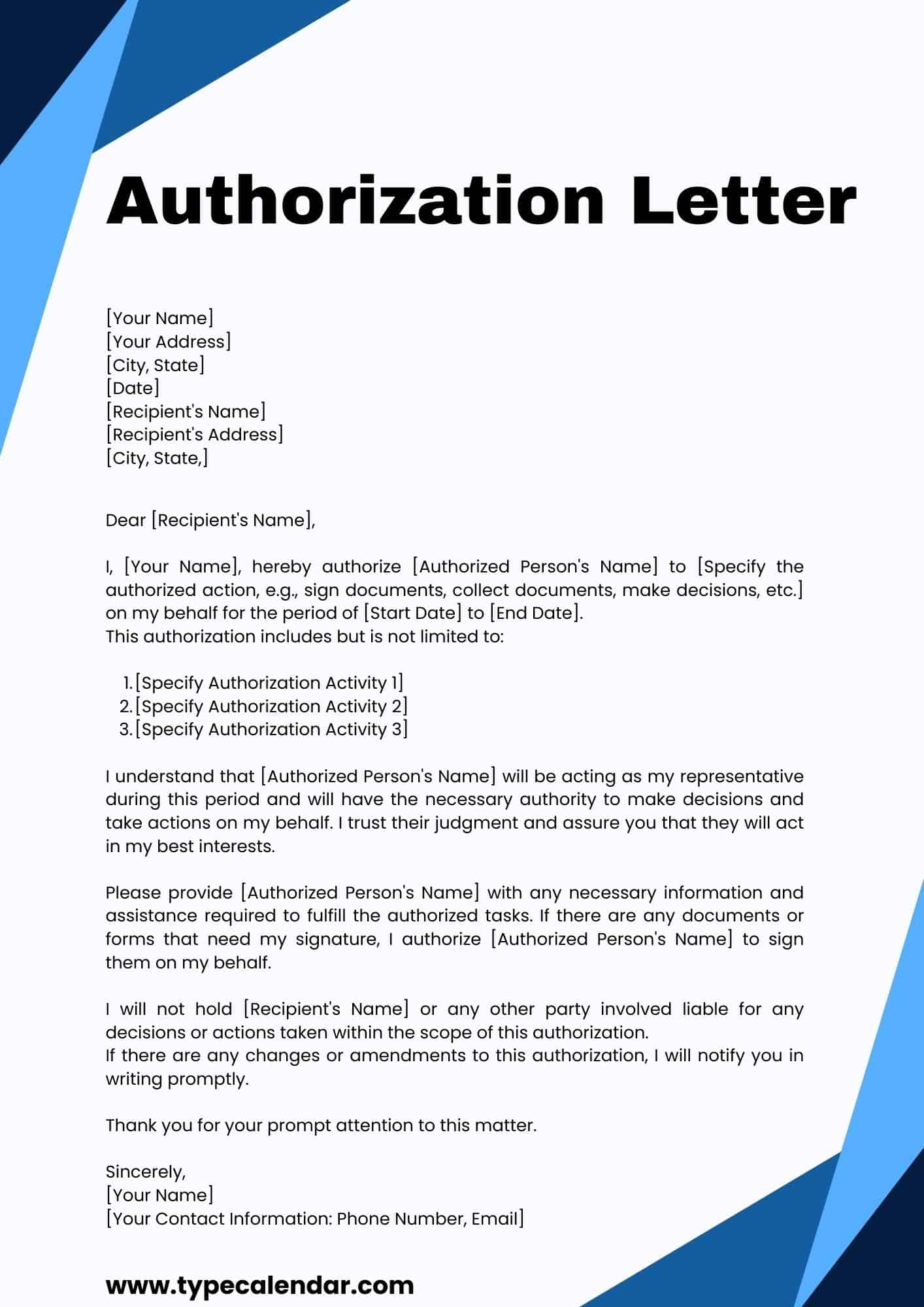 Authorization Letter Sample To Receive Documents