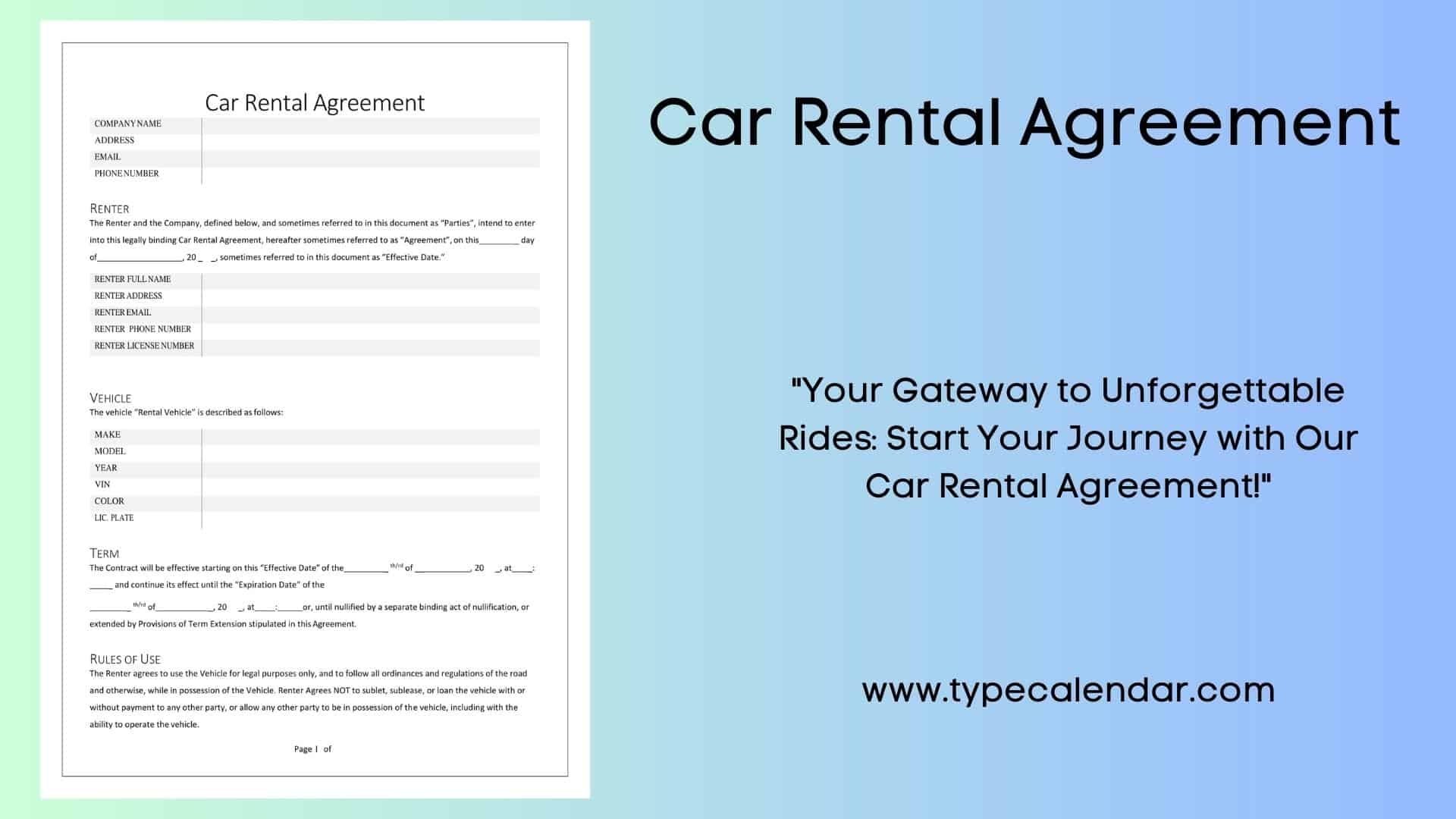 Car Rental Agreement Between Friends