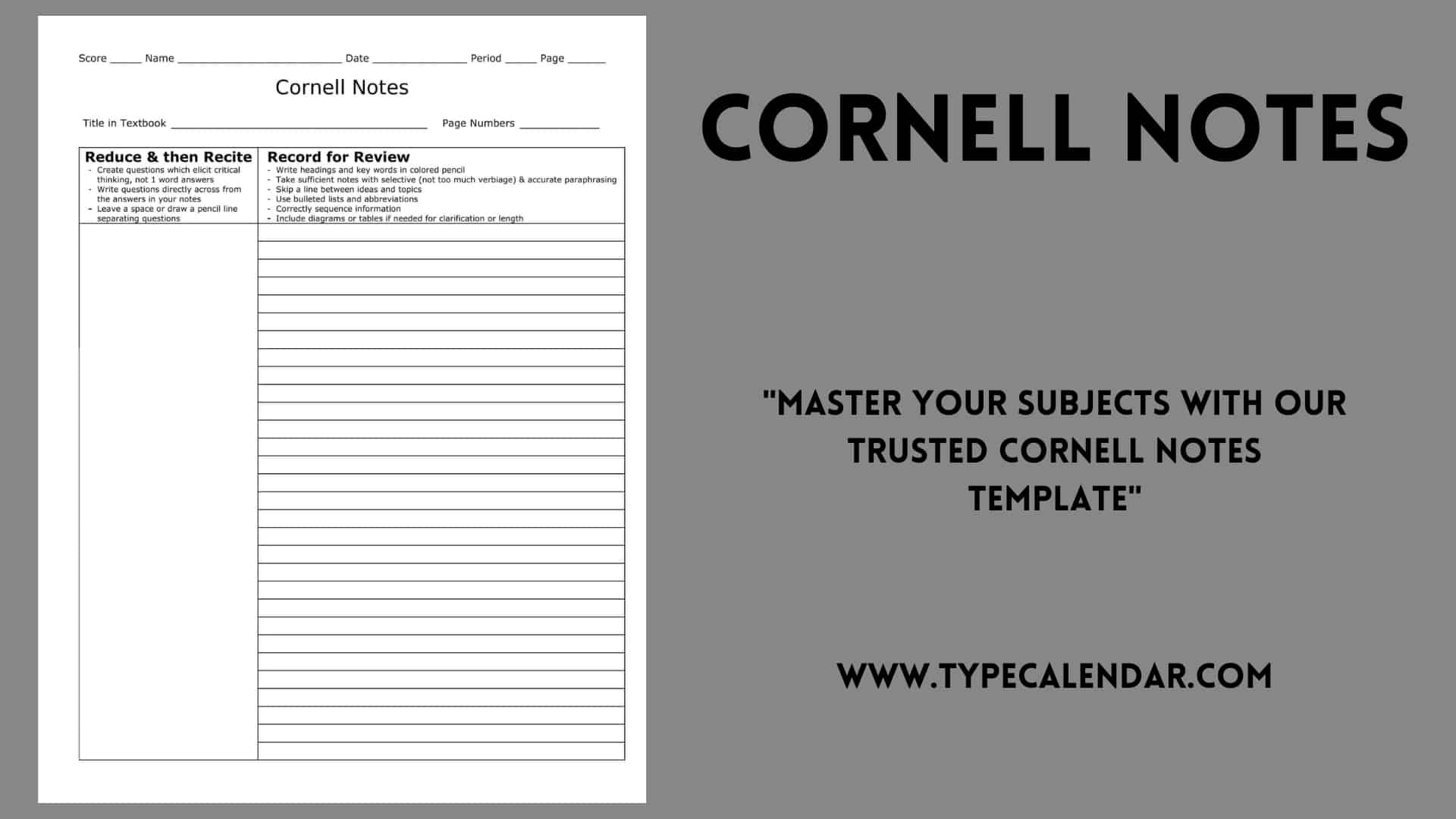 How To Do Cornell Notes On Word