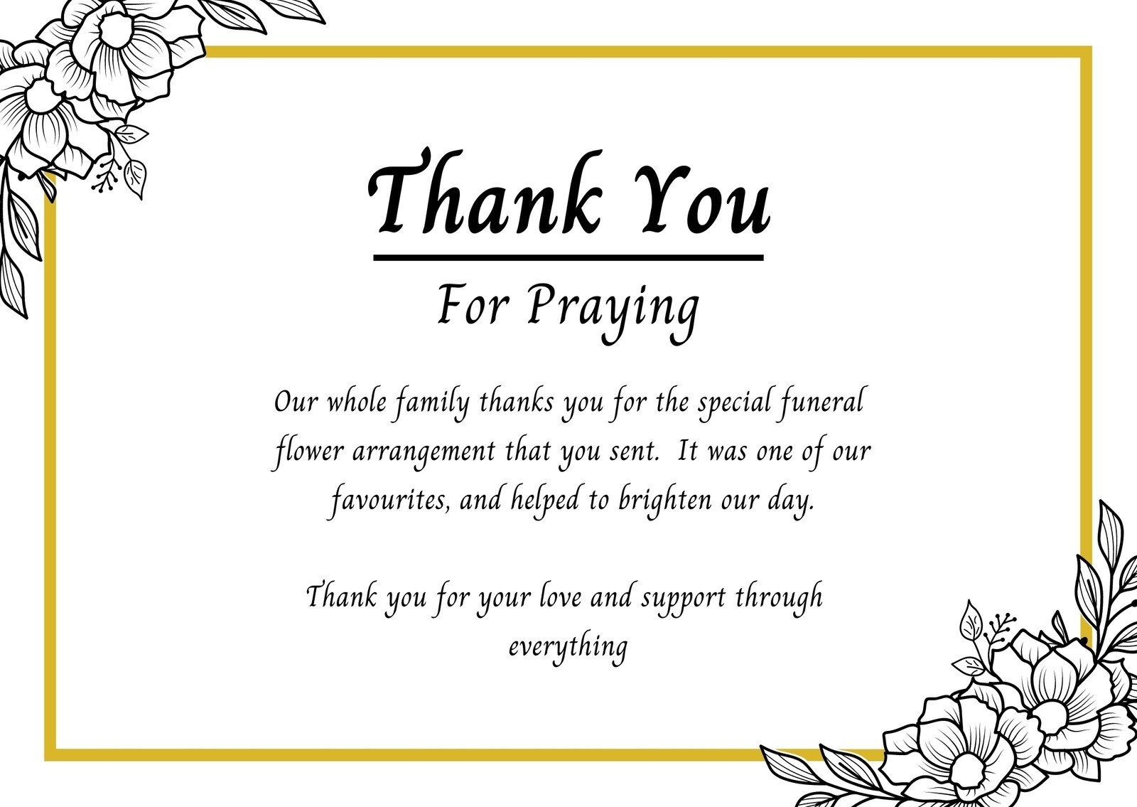 Free Printable Funeral Thank You Card Templates To Customize Canva