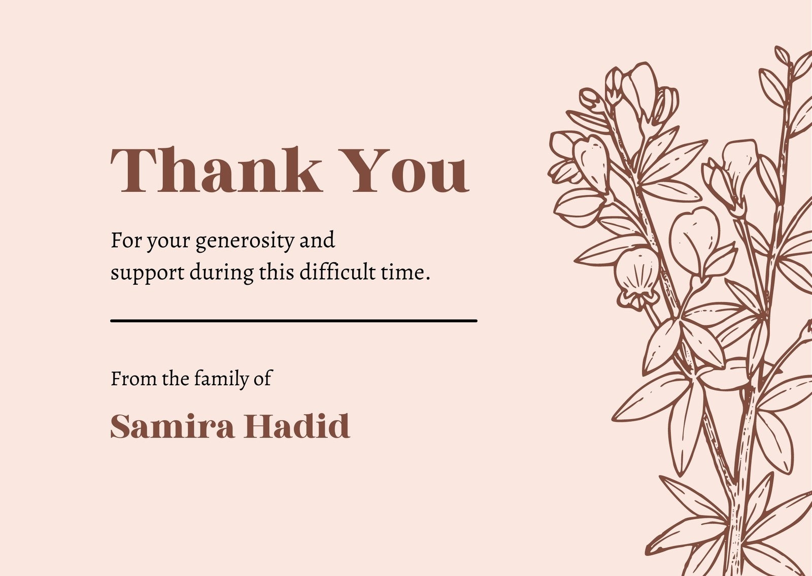 Printable Free Funeral Thank You Cards Templates