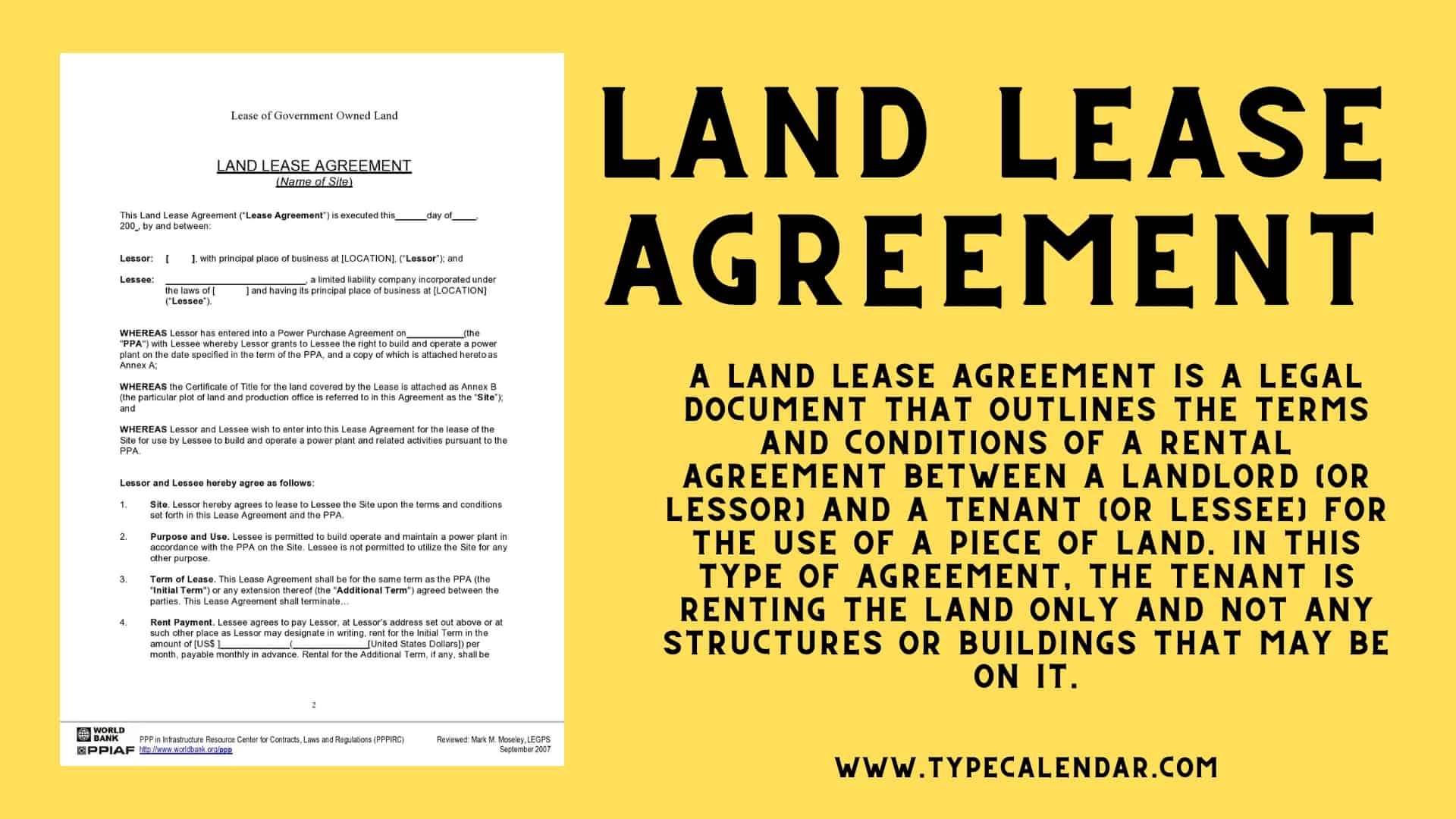 Land Lease Agreement Template Word