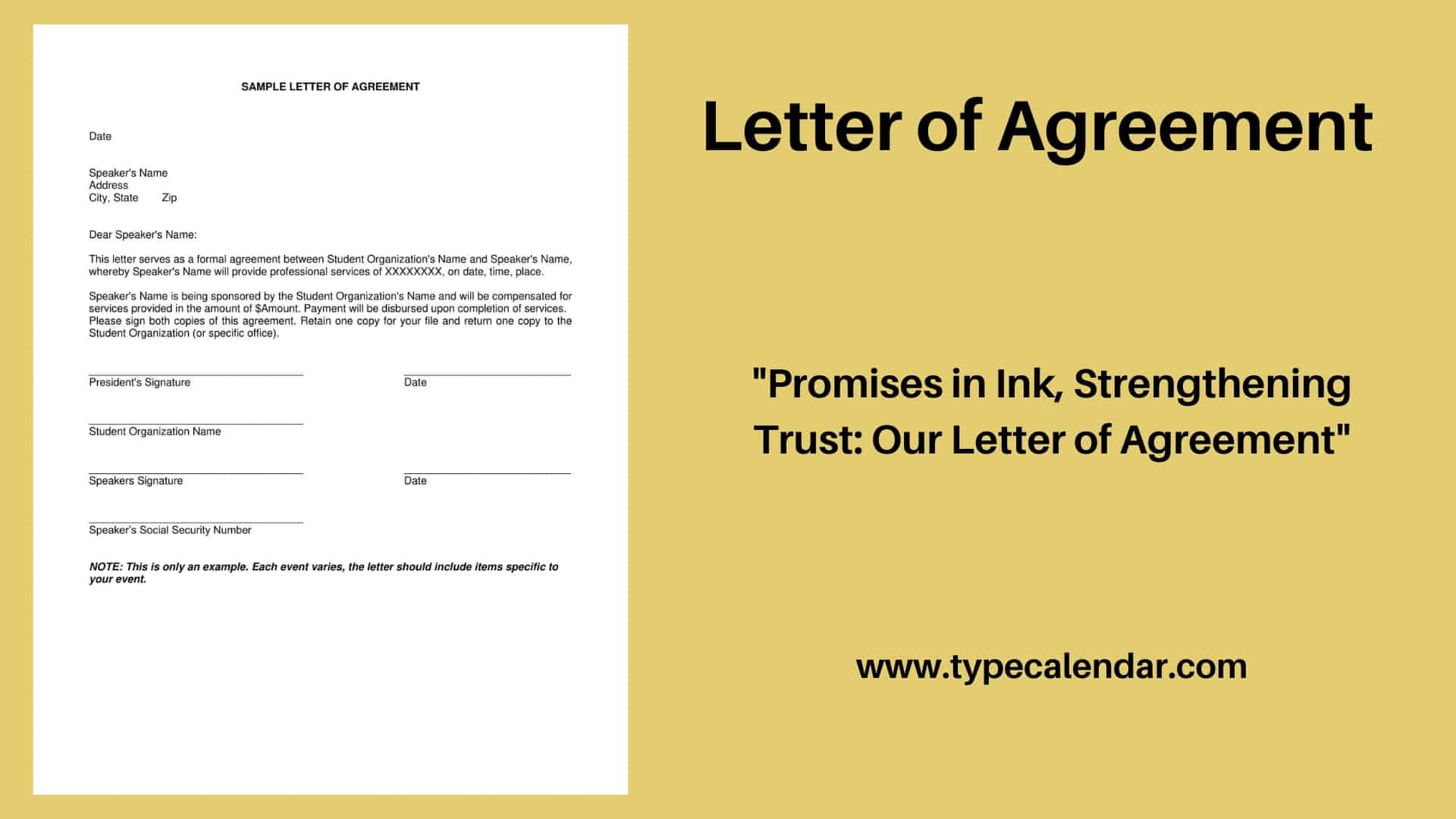 How Do I Write A Simple Agreement Letter
