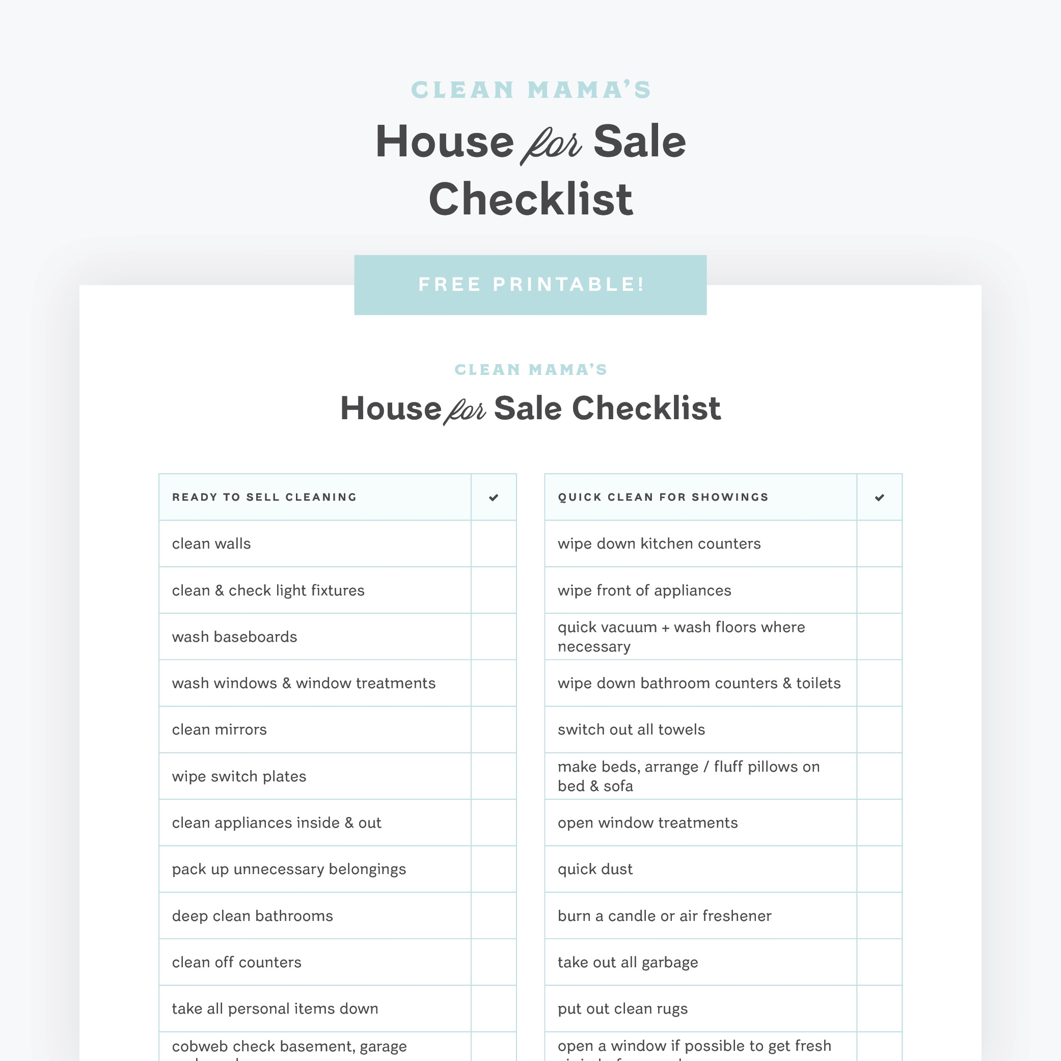 Printable Moving To Do List
